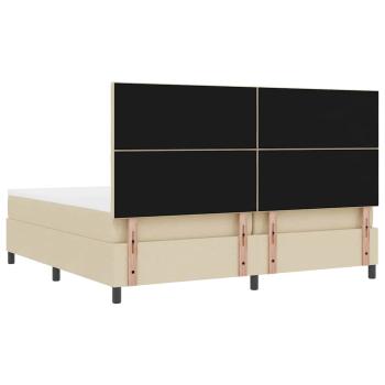 Boxspringbett mit Matratze Creme 200x200 cm Stoff