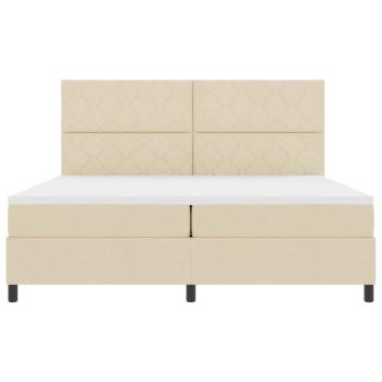 Boxspringbett mit Matratze Creme 200x200 cm Stoff