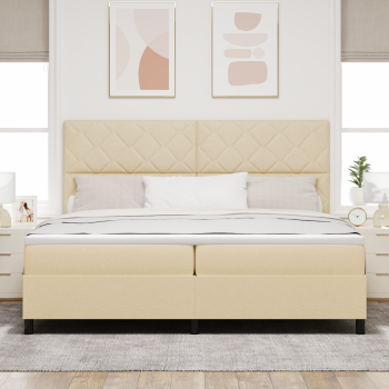 Boxspringbett mit Matratze Creme 200x200 cm Stoff