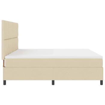 Boxspringbett mit Matratze Creme 200x200 cm Stoff