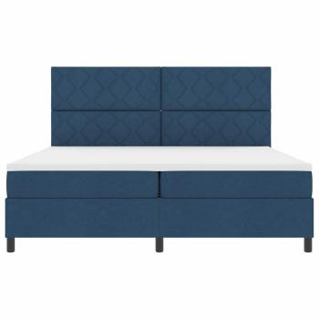 Boxspringbett mit Matratze Blau 200x200 cm Stoff