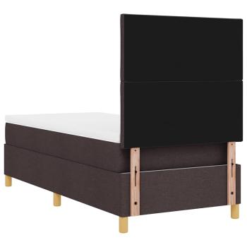 Boxspringbett mit Matratze Dunkelbraun 90x200 cm Stoff