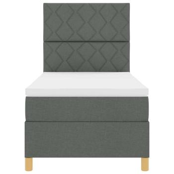 Boxspringbett mit Matratze Dunkelgrau 100x200 cm Stoff