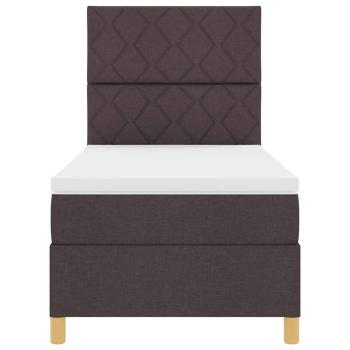 Boxspringbett mit Matratze Dunkelbraun 100x200 cm Stoff