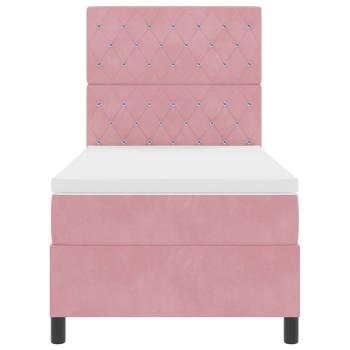 Boxspringbett mit Matratze Rosa Einzel Velours
