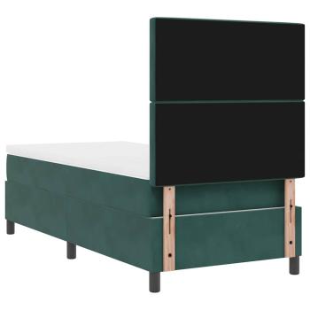Boxspringbett mit Matratze Dunkelgrün 100x200 cm Samt