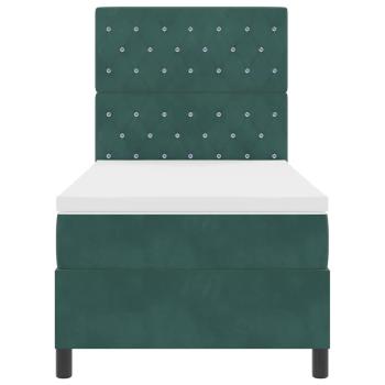 Boxspringbett mit Matratze Dunkelgrün 100x200 cm Samt