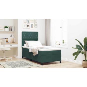 Boxspringbett mit Matratze Dunkelgrün 100x200 cm Samt