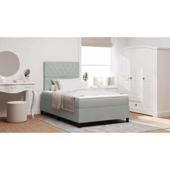 Boxspringbett mit Matratze Hellgrau 120 x 200 cm Samt