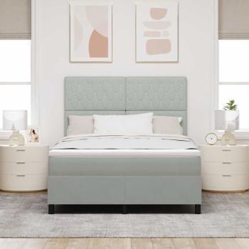 Boxspringbett mit Matratze Hellgrau 140x190 cm Samt