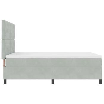 Boxspringbett mit Matratze Hellgrau 140x190 cm Samt