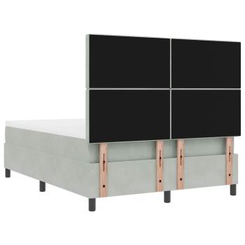 Boxspringbett mit Matratze Hellgrau 140x190 cm Samt