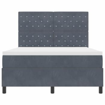 Boxspringbett mit Matratze Dunkelgrau 140x200 cm Samt