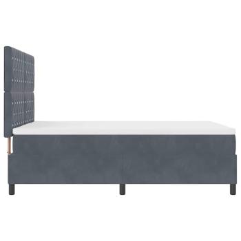 Boxspringbett mit Matratze Dunkelgrau 140x200 cm Samt