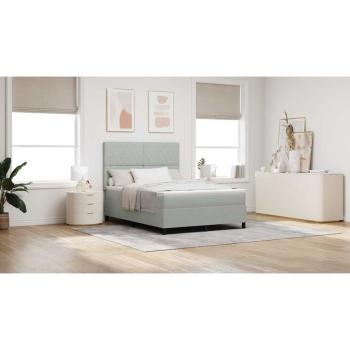Boxspringbett mit Matratze Hellgrau 160x200 cm Velvet