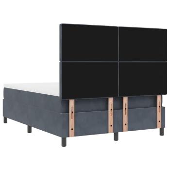 Boxspringbett mit Matratze Dunkelgrau 160x200 cm Velours