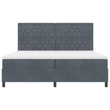 Boxspringbett mit Matratze Dunkelgrau 200x200 cm Samt