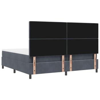 Boxspringbett mit Matratze Dunkelgrau 200x200 cm Samt