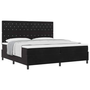 Boxspringbett mit Matratze Schwarz 200x200 cm Samt