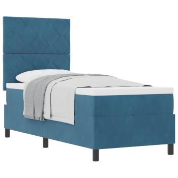 Boxspringbett mit Matratze Dunkelblau 80x200 cm Samt