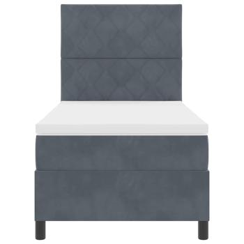 Boxspringbett mit Matratze Dunkelgrau 90x200 cm Velours