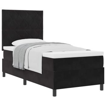 Boxspringbett mit Matratze Schwarz 100x200 cm Samt