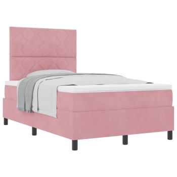 Boxspringbett mit Matratze Rosa 120x200 cm Samt