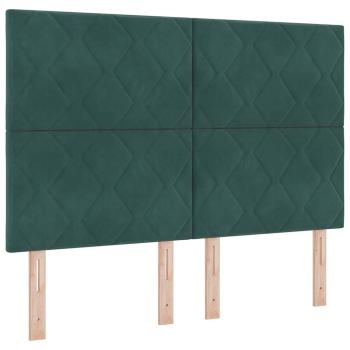 Boxspringbett mit Kopfteil Dunkelgrün 140 x 190 cm Samt
