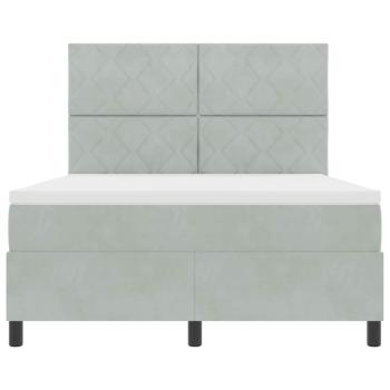 Boxspringbett mit Matratze Hellgrau 140x200 cm Samt