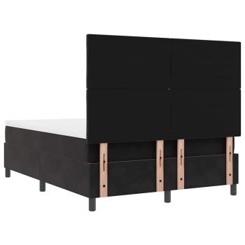 Boxspringbett mit Matratze Schwarz 140x200 cm Samt