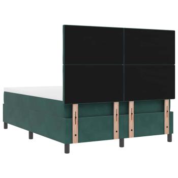 Boxspringbett mit Matratze Dunkelgrün 140x200 cm Samt