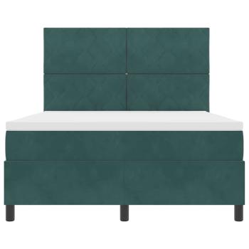 Boxspringbett mit Matratze Dunkelgrün 140x200 cm Samt