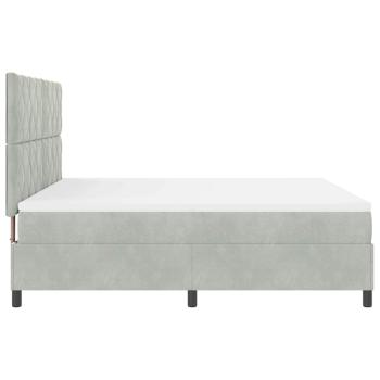 Boxspringbett mit Matratze Hellgrau Super King Samt