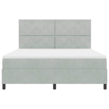 Boxspringbett mit Matratze Hellgrau Super King Samt