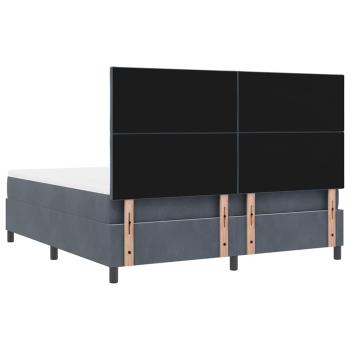 Boxspringbett mit Matratze Dunkelgrau Super King Samt