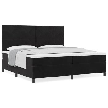 Boxspringbett mit Matratze Schwarz 200x200 cm Samt