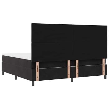 Boxspringbett mit Matratze Schwarz 200x200 cm Samt