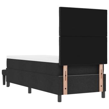 Boxspringbett mit Matratze & Bank Schwarz 80x200 cm Stoff