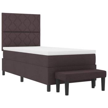 Boxspringbett mit Matratze & Bank Dunkelbraun 90x190 cm Stoff