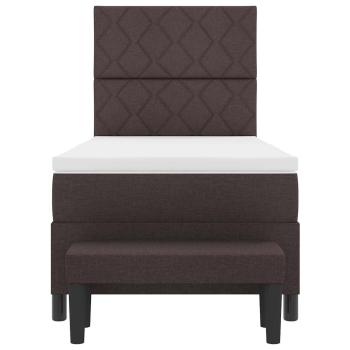 Boxspringbett mit Matratze & Bank Dunkelbraun 90x190 cm Stoff