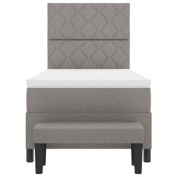 Boxspringbett mit Matratze & Bank Taupe 100x200 cm Stoff