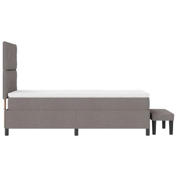 Boxspringbett mit Matratze & Bank Taupe 100x200 cm Stoff