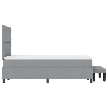 Boxspringbett mit Matratze & Bank Hellgrau 120x190 cm Stoff