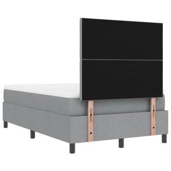 Boxspringbett mit Matratze & Bank Hellgrau 120x190 cm Stoff