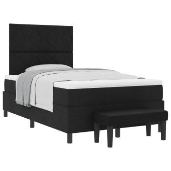 Boxspringbett mit Matratze & Bank Schwarz 120x190 cm Stoff