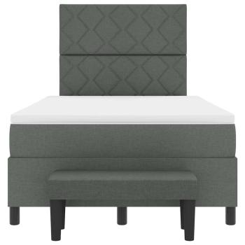 Boxspringbett mit Matratze & Bank Dunkelgrau 120x200 cm Stoff