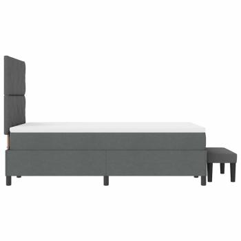 Boxspringbett mit Matratze & Bank Dunkelgrau 120x200 cm Stoff
