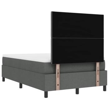 Boxspringbett mit Matratze & Bank Dunkelgrau 120x200 cm Stoff