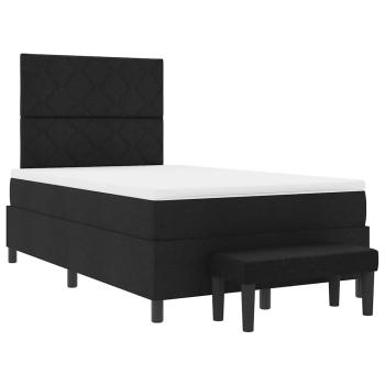 Boxspringbett mit Matratze & Bank Schwarz 120x200 cm Stoff
