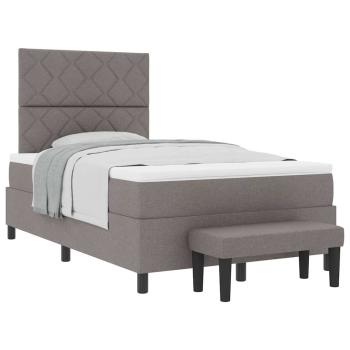 Boxspringbett mit Matratze & Bank taupe 120x200 cm Stoff